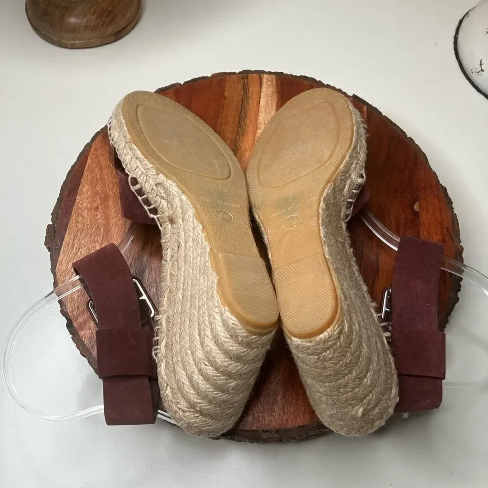 NWT VINCE  9 Leather Platform Suede Espadrille Sandals